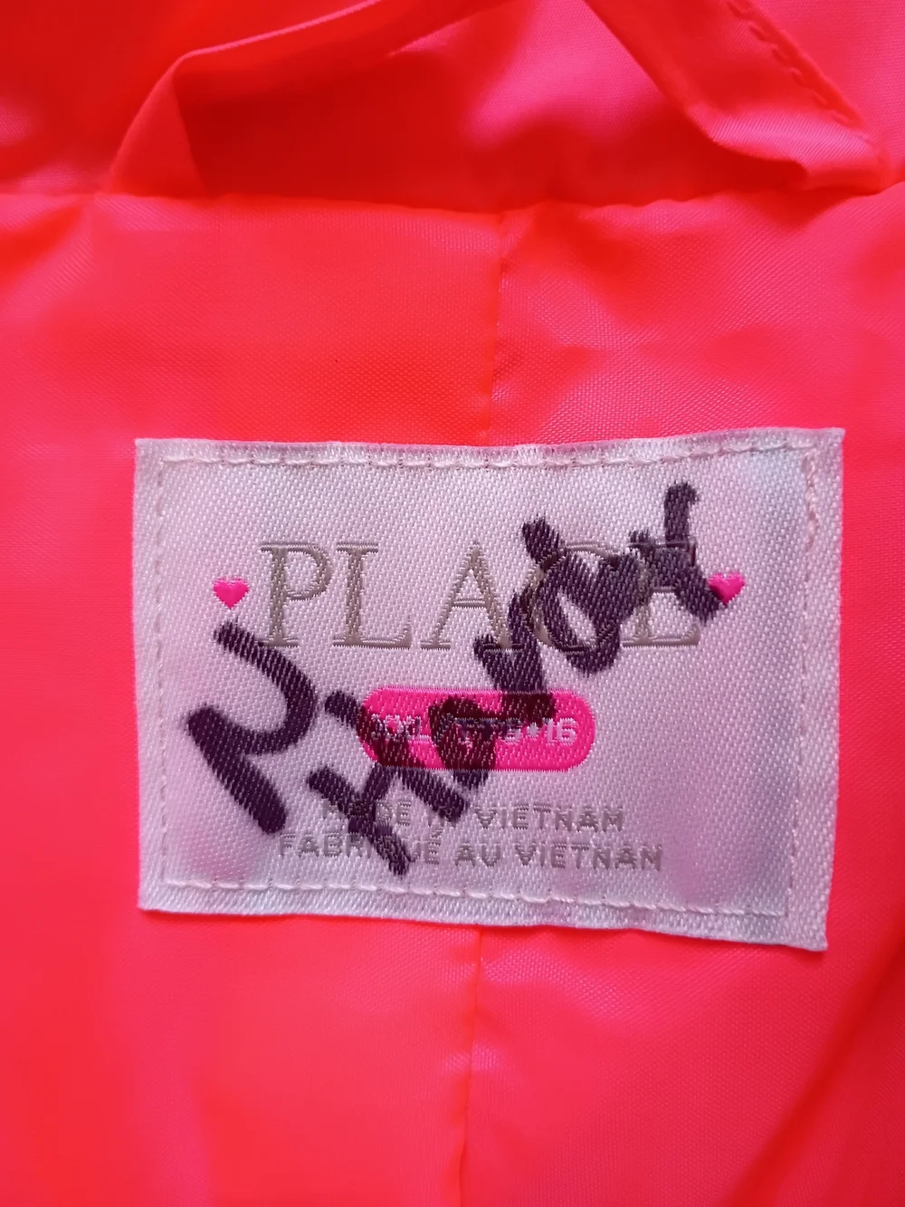 The Children's Place Neon Pink Puffer Jacket